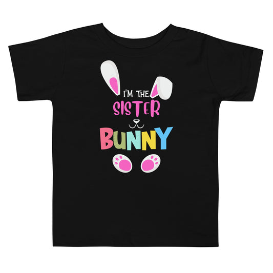 I'm the Sister Bunny Toddler T-Shirt β Cute Easter Tee for Big Sisters - Blue Marc