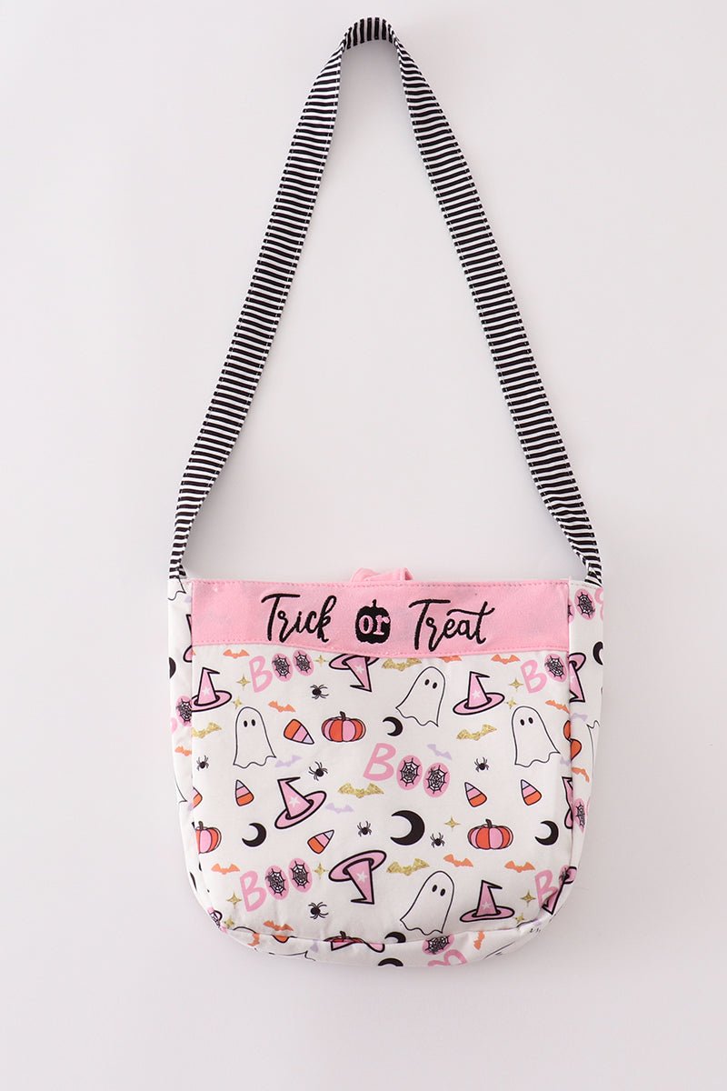 Pink Trick - or - Treat Ghost Halloween Bag for Girls - Blue Marc