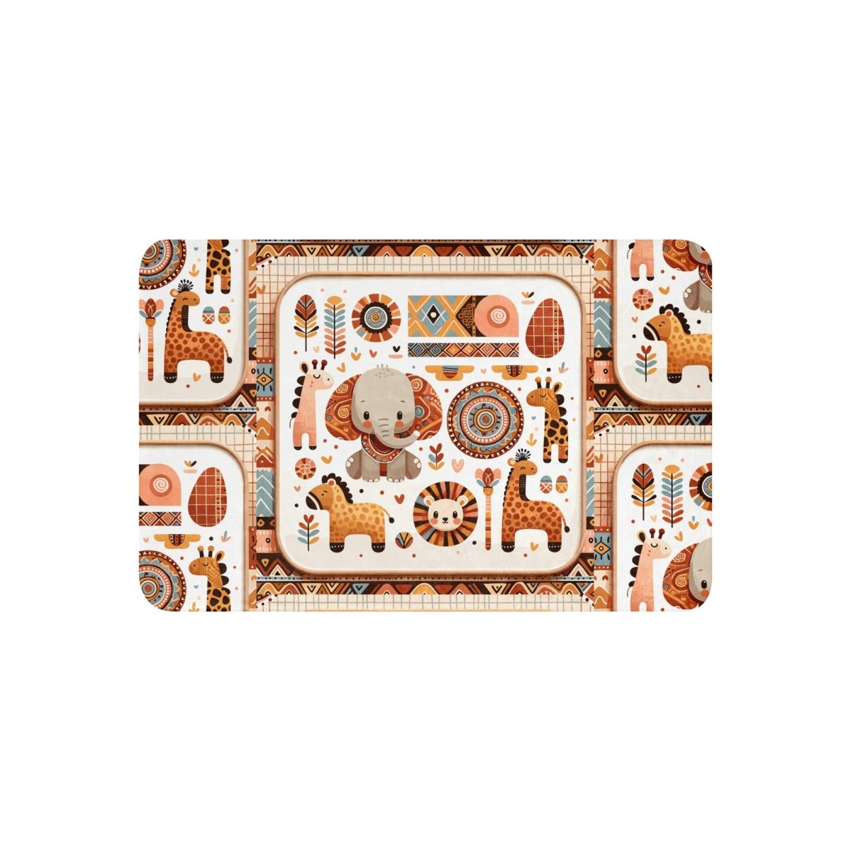 African Safari Sherpa Baby Blanket - Blue Marc