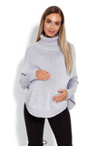 Chic Comfort: Turtleneck Poncho with Braided Sleeve Pattern