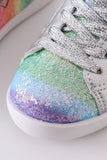 Silver Rainbow Sneaker - Blue Marc