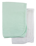 White and Mint Thermal Blankets - Blue Marc