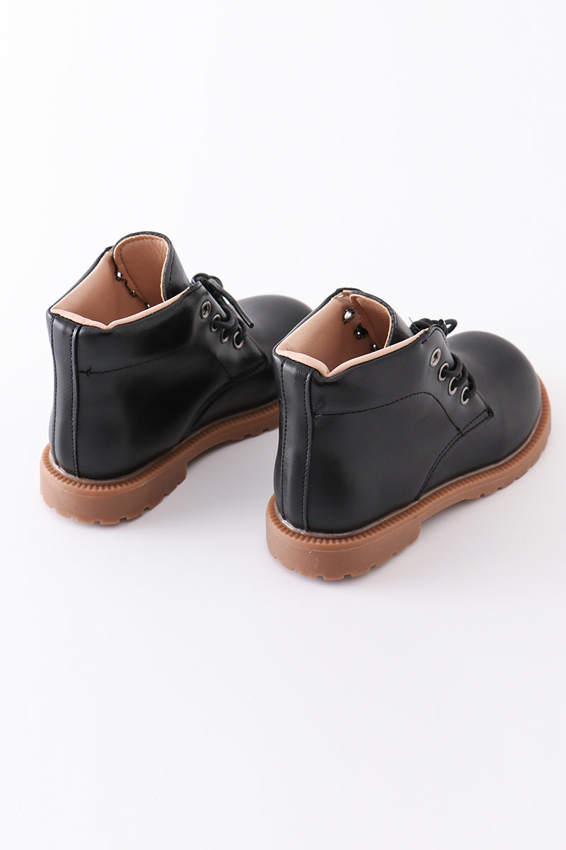 Classic Black Girls Ankle Boots with Sturdy Sole – Perfect for Everyday Wear