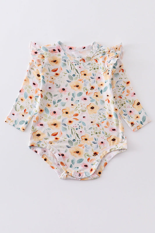 Golden Meadow Baby Girl Long-Sleeve Romper