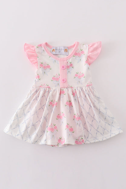 Baby Girl Floral Skirted Romper – Sweet and Playful Design