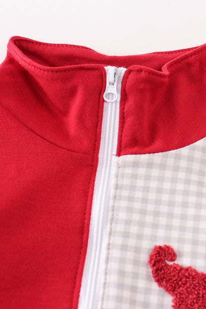 Elephant Maroon French Knot Pullover for Baby Boys