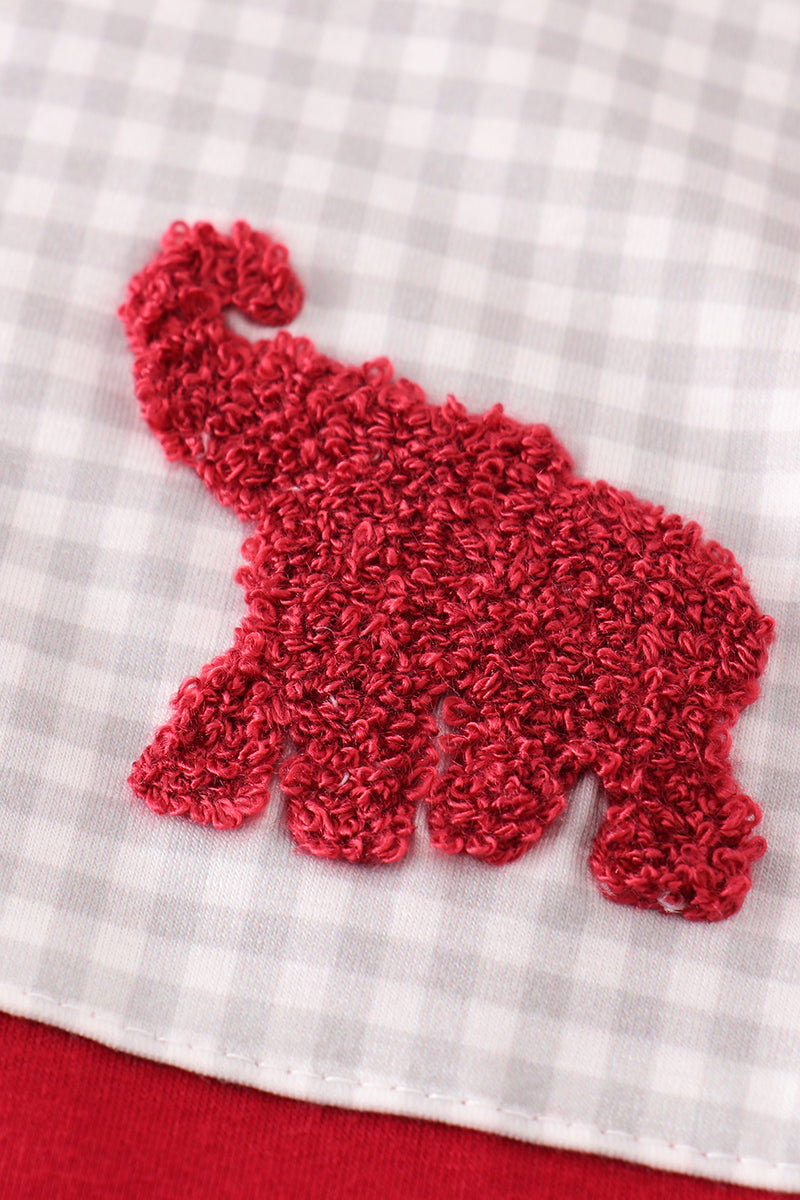 Elephant Maroon French Knot Pullover for Baby Boys