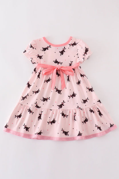 “Witchy” Pink Tiered Dress for Girls