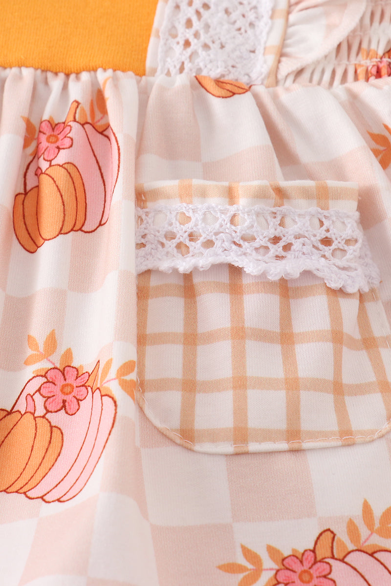 “Pumpkin Patch Sweetie” 2-Piece Flutter Top & Bloomer Set for Baby Girls