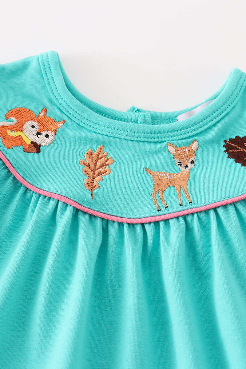 “Teal Sweetness” Two-Piece Outfit Set for Baby Girls