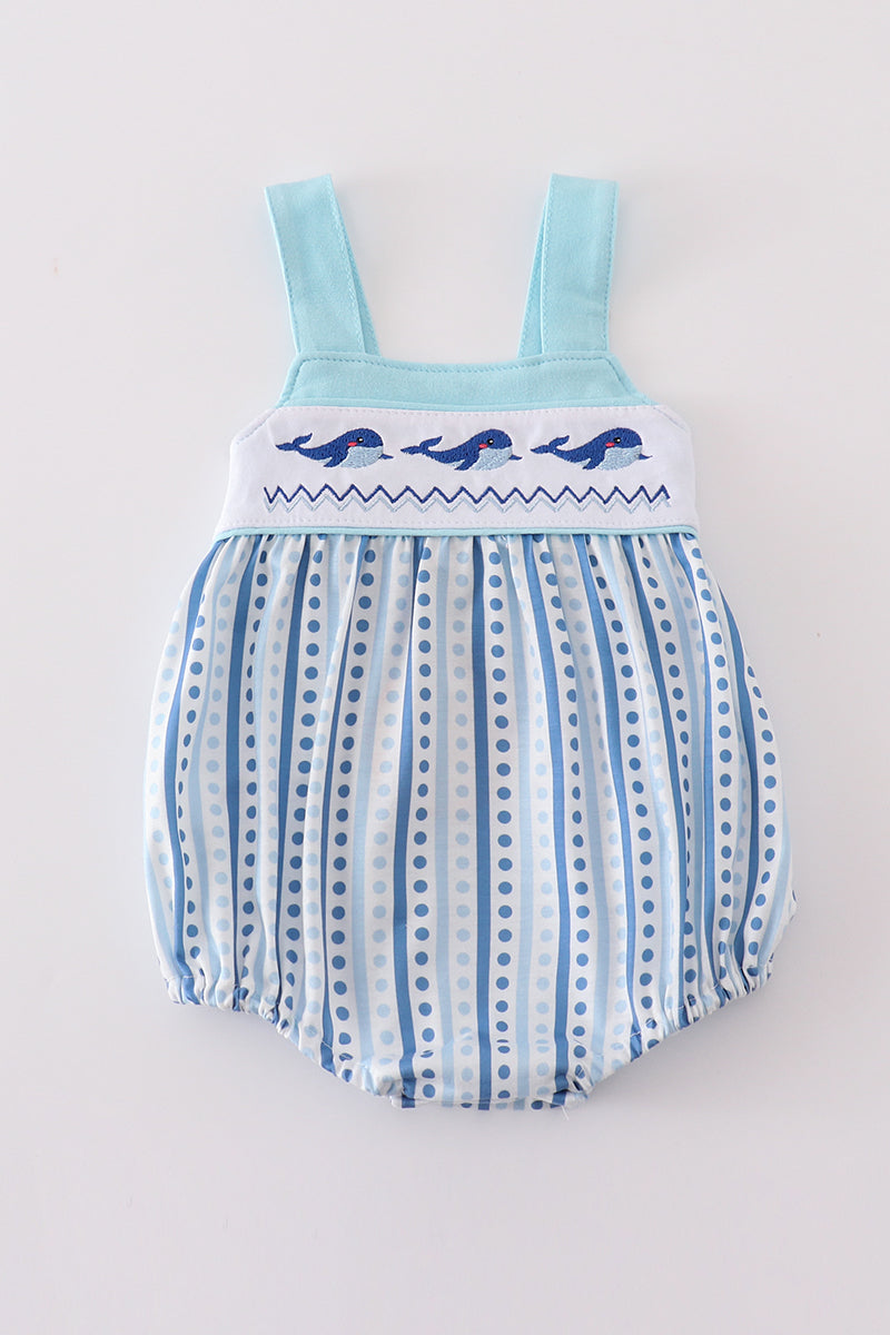 Baby Girl & Boy Whale Romper with Nautical Stripes – Perfect Summer Outfit