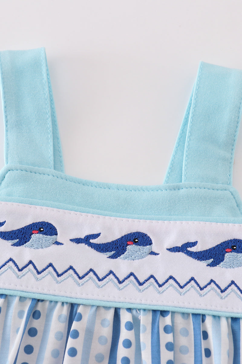 Baby Girl & Boy Whale Romper with Nautical Stripes – Perfect Summer Outfit