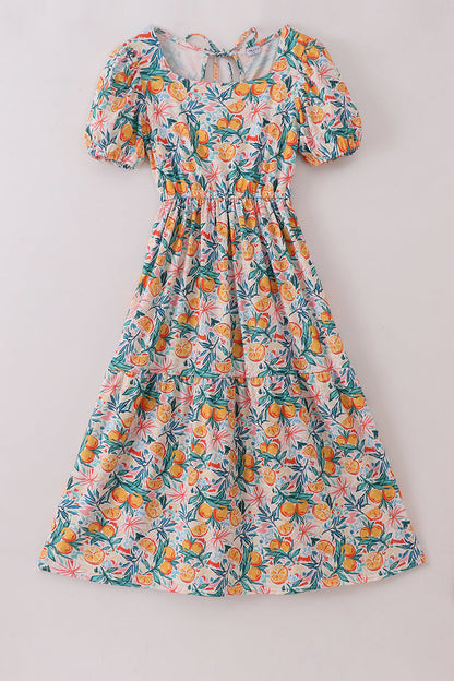 Women’s Citrus Floral Maxi Dress – Bright and Breezy Summer Style