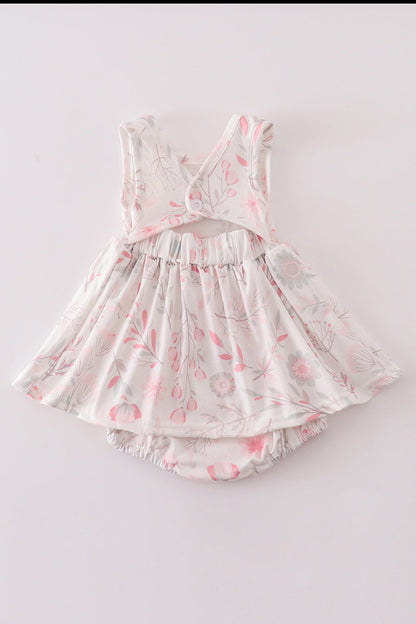 Blush Petals Baby Girl Dress & Bloomer Set