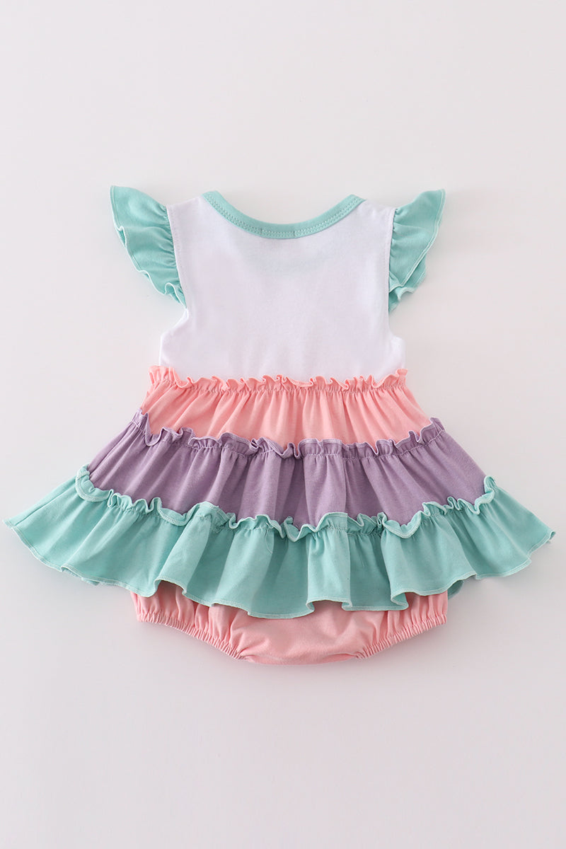 Pastel Rainbow Romper for Baby Girl