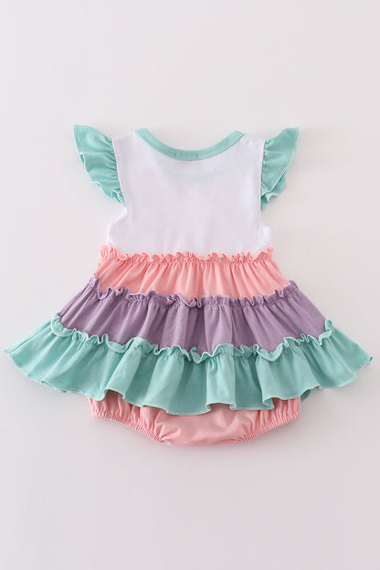 Pastel Rainbow Romper for Baby Girl