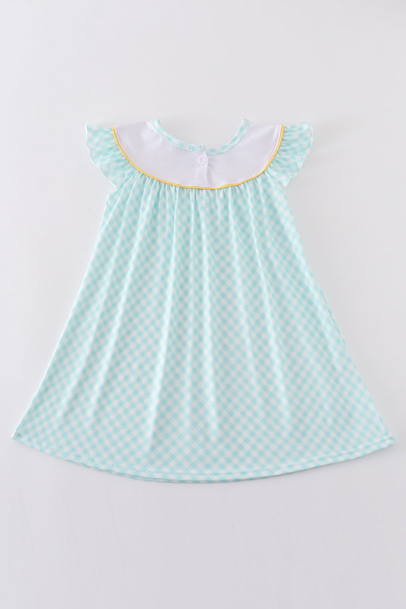 Lemon Fresh Gingham Dress for Girls