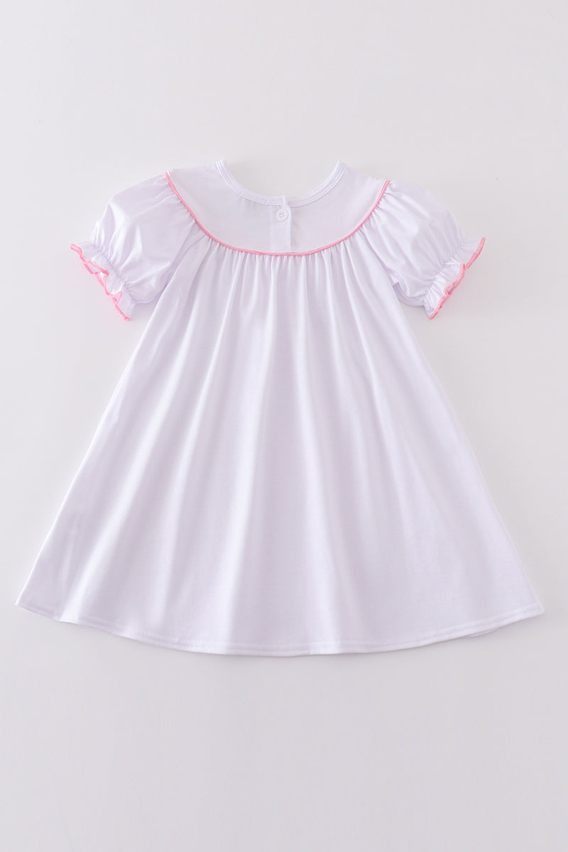 Girls’ Pastel Hearts White Dress