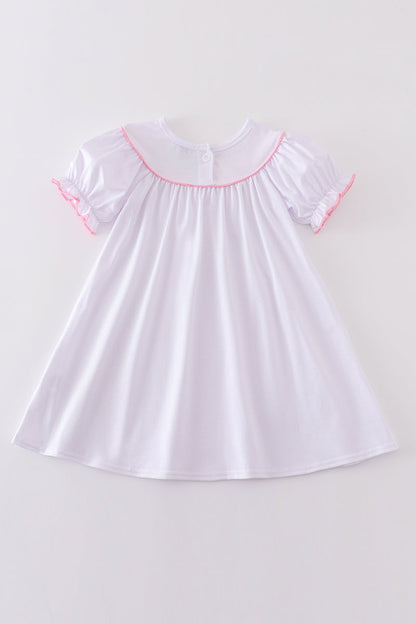 Girls’ Pastel Hearts White Dress