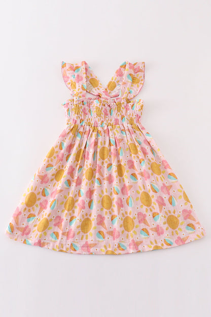 Girls Ice Cream Muslin Dress – Bright and Cheerful Summer Style