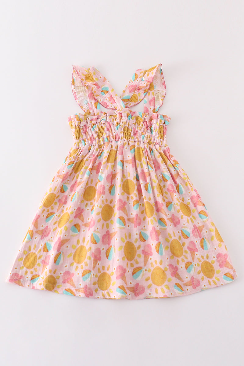 Girls Ice Cream Muslin Dress – Bright and Cheerful Summer Style