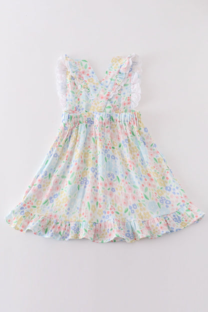 Girls Pastel Floral Muslin Dress – Lightweight and Charming Summer Style