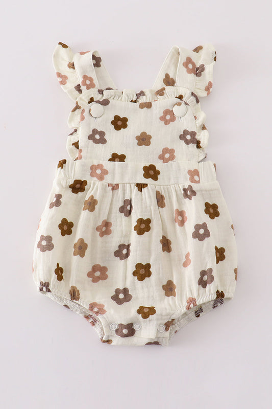 Baby Girl Retro Floral Romper – Cute and Comfortable Summer Style