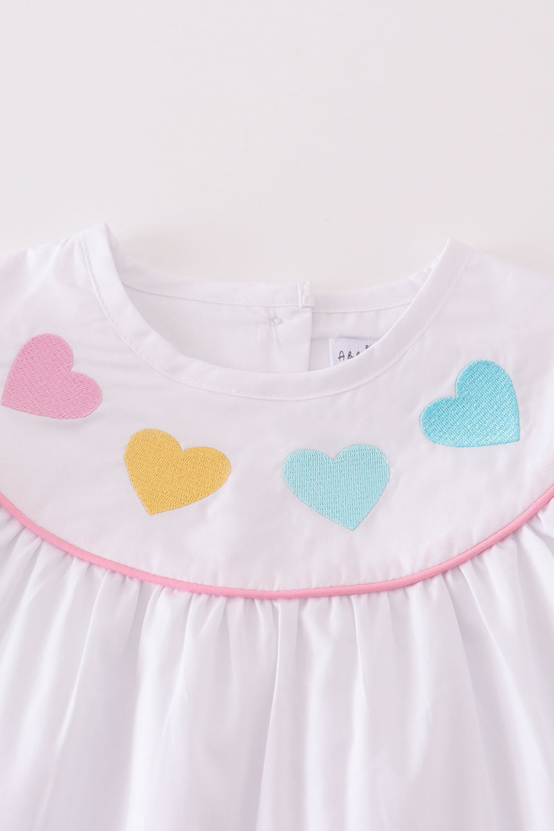 Girls Heart Embroidered White Dress – Simple and Sweet Charm