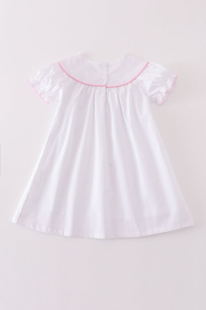 Girls Heart Embroidered White Dress – Simple and Sweet Charm