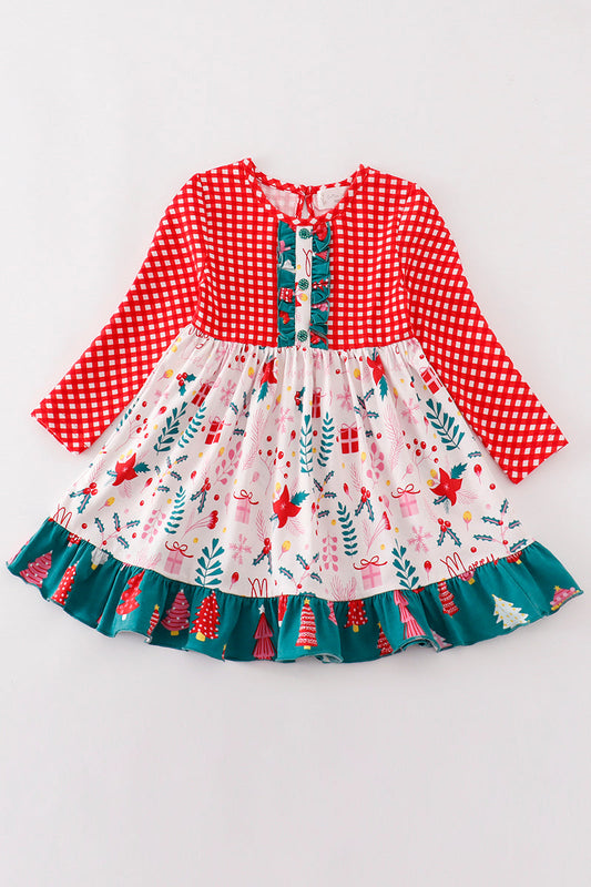 “Merry Plaid” Christmas Dress for Girls