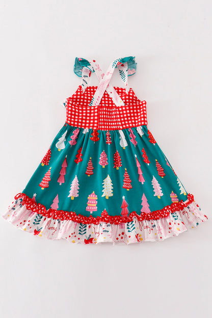 “Twinkling Treetops” Christmas Tree Dress for Girls