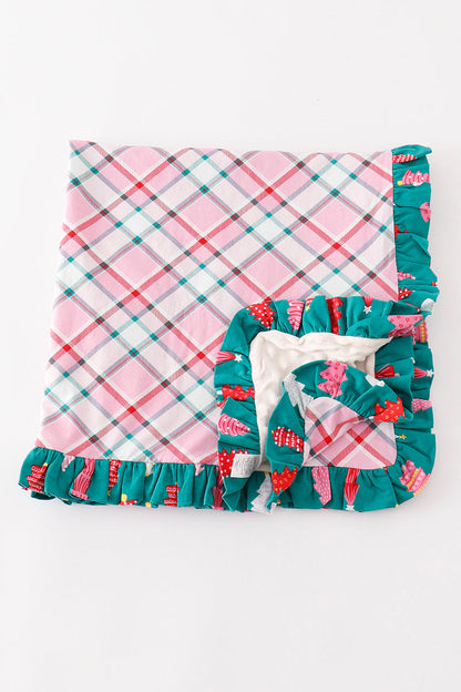 Ruffled Plaid Baby Blanket – Vibrant and Cozy for Everyday Use