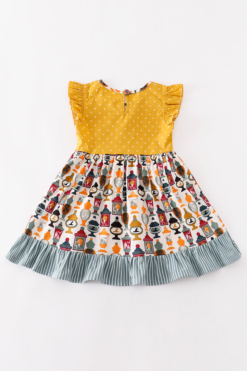 “Moonlit Magic” Halloween Pocket Dress for Girls