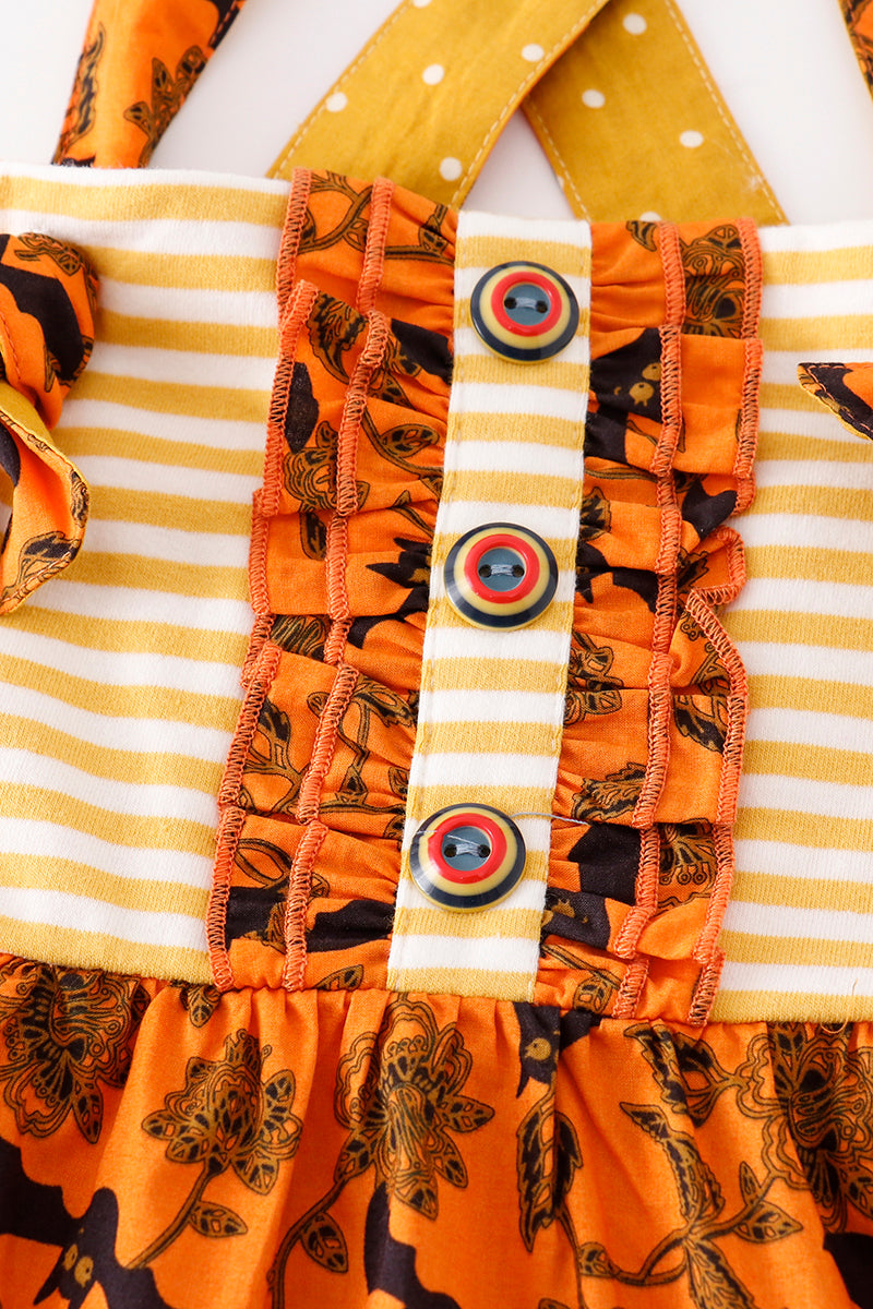 “Spooky Chic” Halloween Apron Dress for Girls