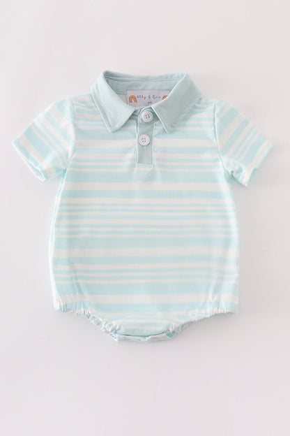 “Classic Stripes” Blue Collar Bodysuit for Baby Boys