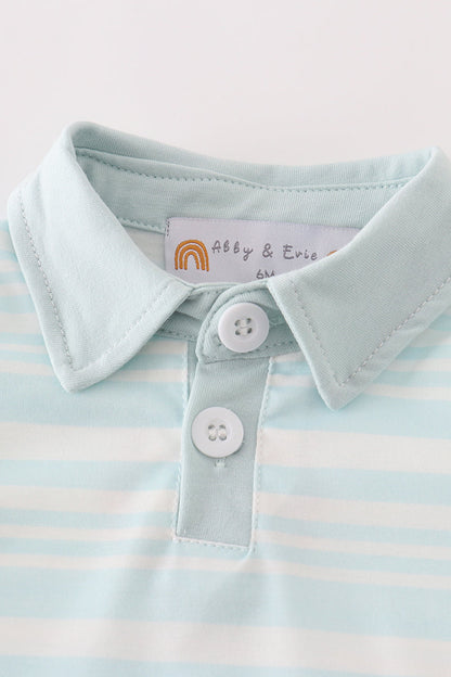 “Classic Stripes” Blue Collar Bodysuit for Baby Boys