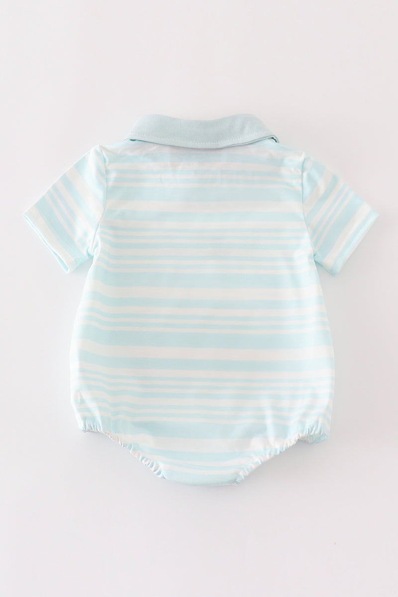 “Classic Stripes” Blue Collar Bodysuit for Baby Boys