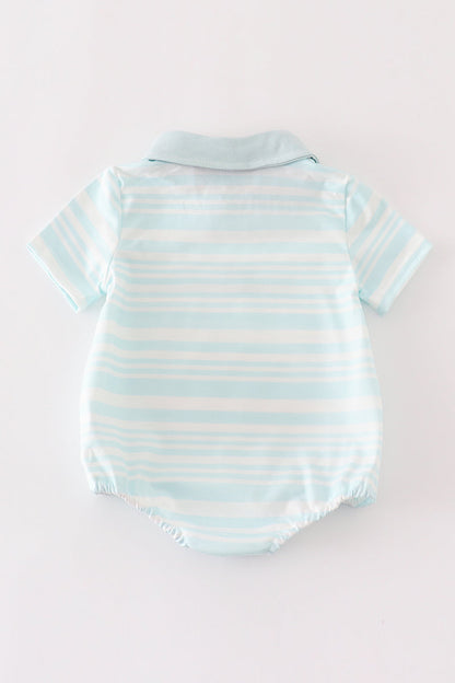 “Classic Stripes” Blue Collar Bodysuit for Baby Boys