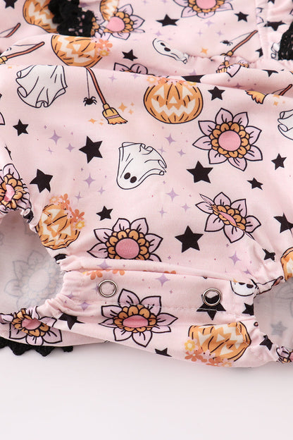 “Pink Boo-tique” Halloween Bubble Romper for Baby Girls