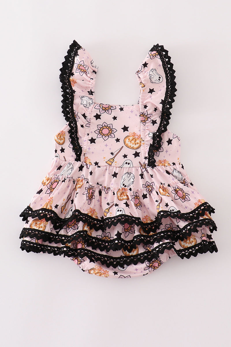 “Pink Boo-tique” Halloween Bubble Romper for Baby Girls