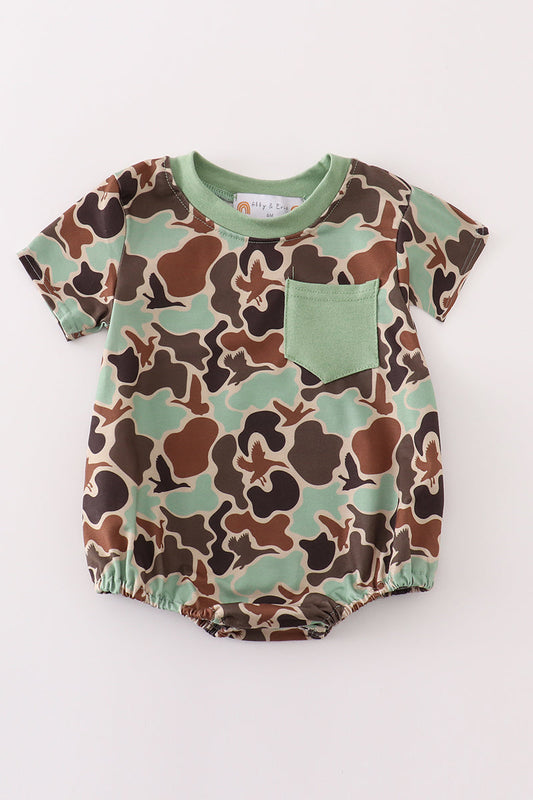 “Little Explorer” Camouflage Bodysuit for Baby Boys