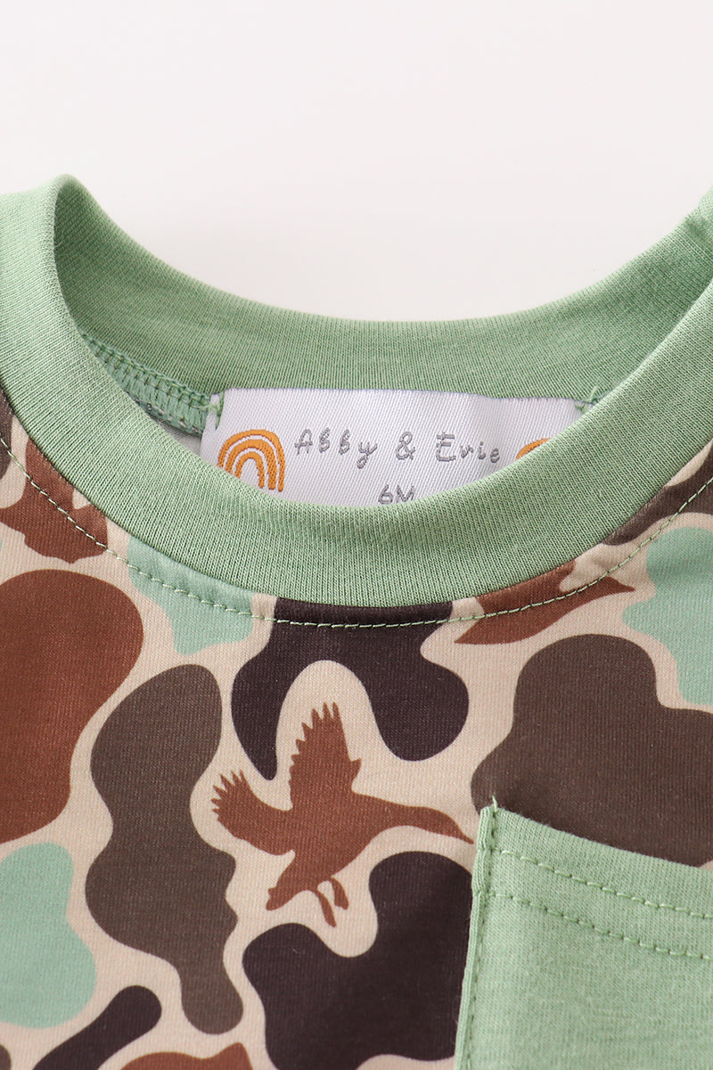 “Little Explorer” Camouflage Bodysuit for Baby Boys