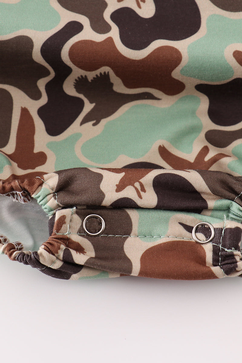 “Little Explorer” Camouflage Bodysuit for Baby Boys