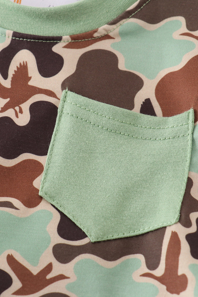 “Little Explorer” Camouflage Bodysuit for Baby Boys