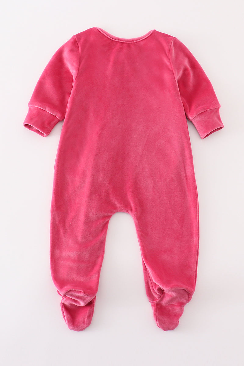 “Velvet Rose” Zip Footie Sleep & Play for Baby Girls