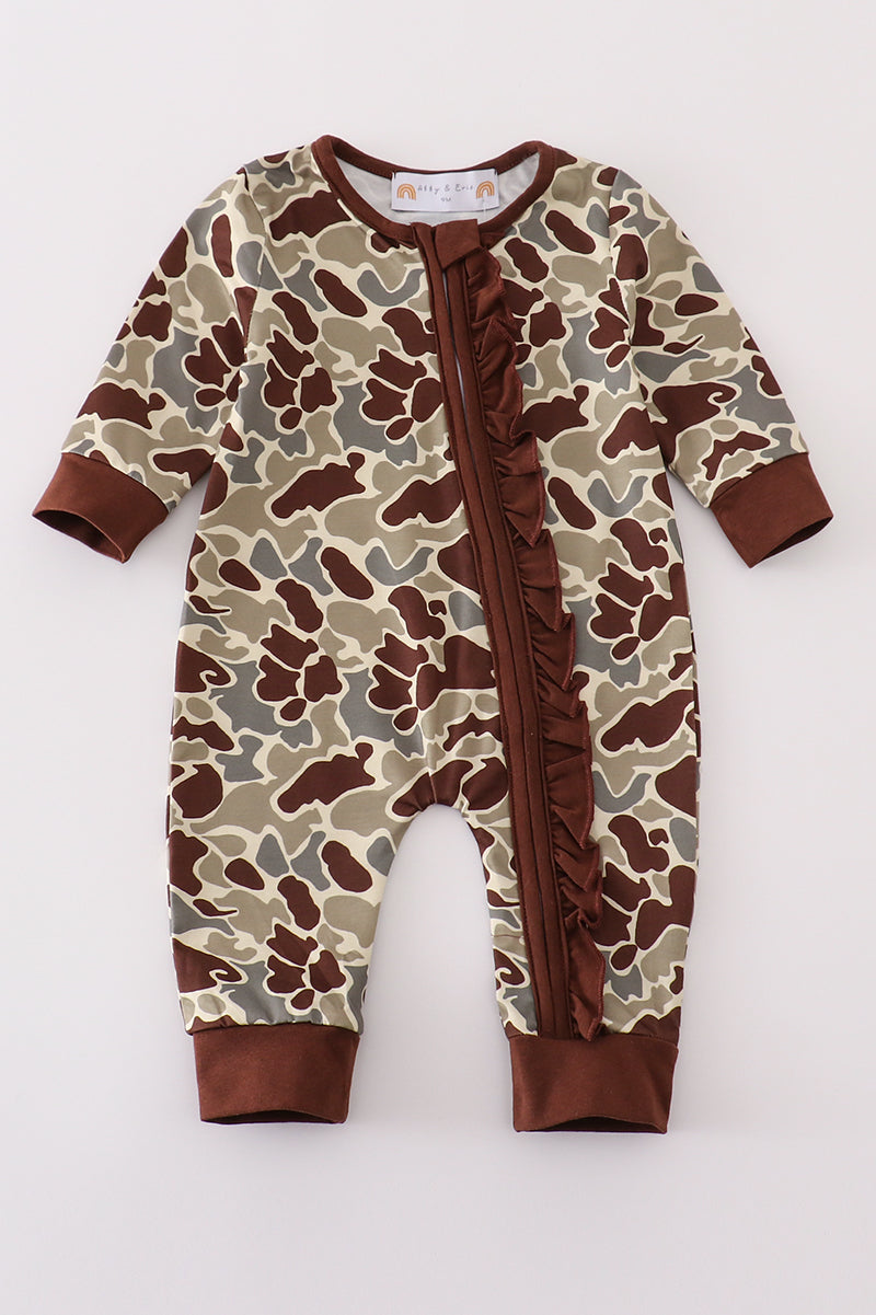 “Camo Cutie” Baby Girls' Camouflage Zip Sleep & Play