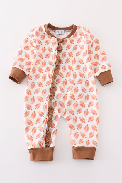 Game Day Star Football Romper for Baby Girls