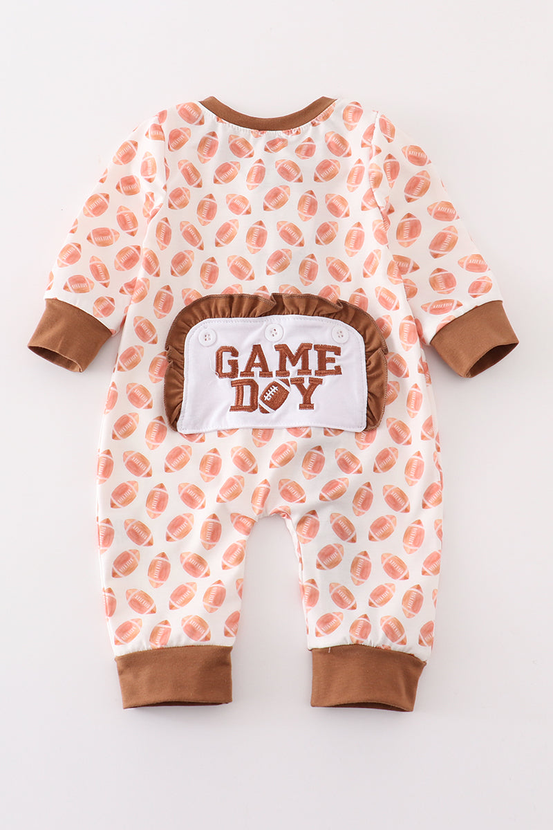 Game Day Star Football Romper for Baby Girls