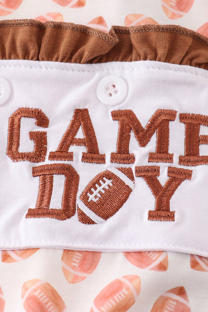 Game Day Star Football Romper for Baby Girls