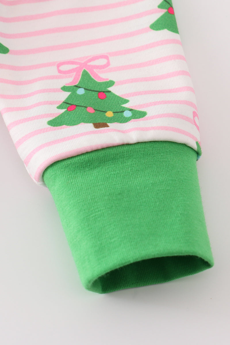 Little Evergreen Christmas Tree Romper for Baby Girls